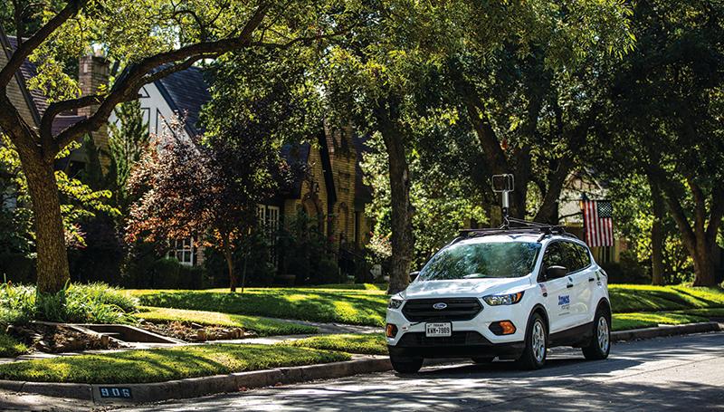 Atmos vehicle parked on residential street