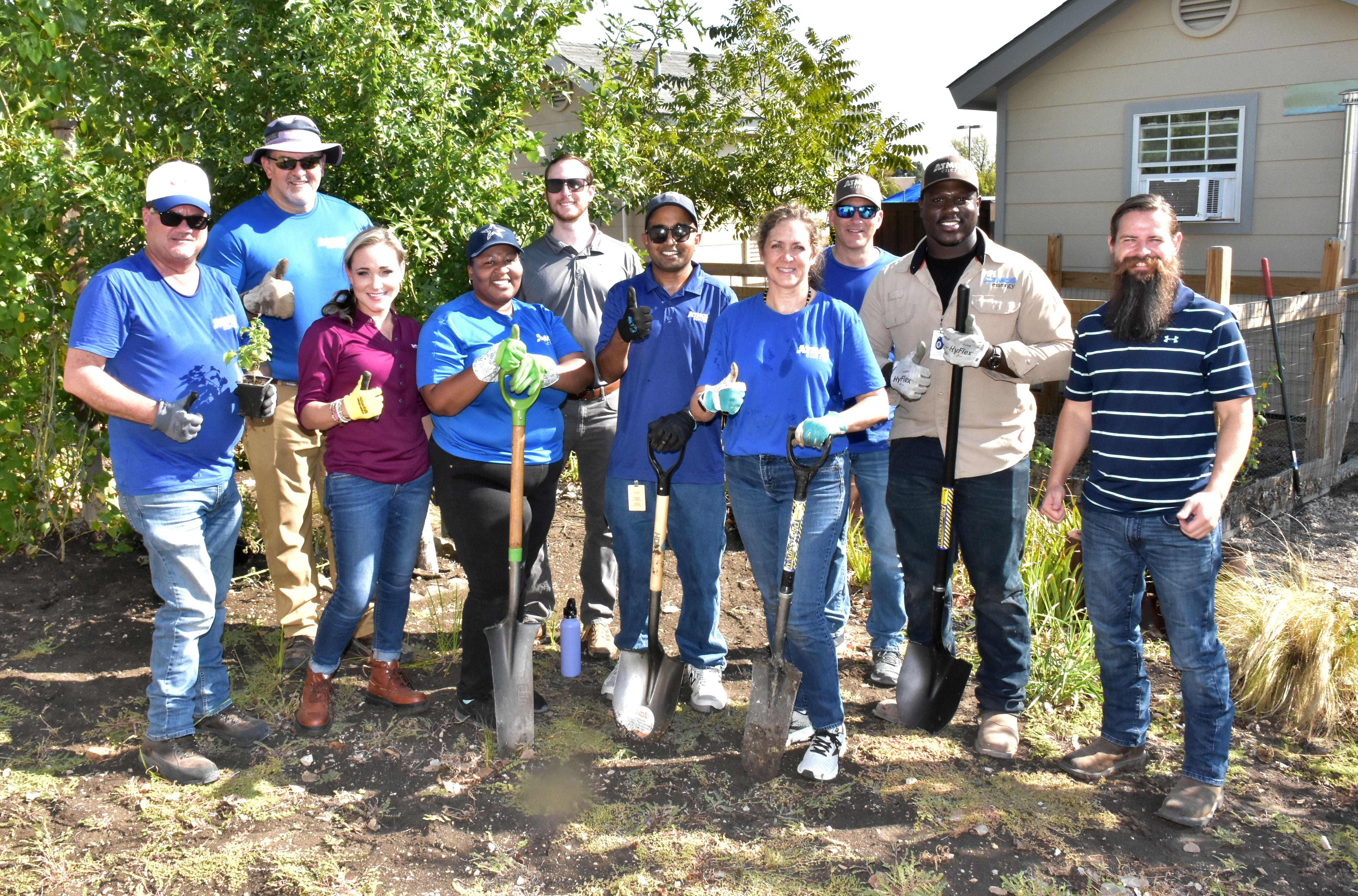 Atmos Energy Pollinator Garden Planting Event Group Photo