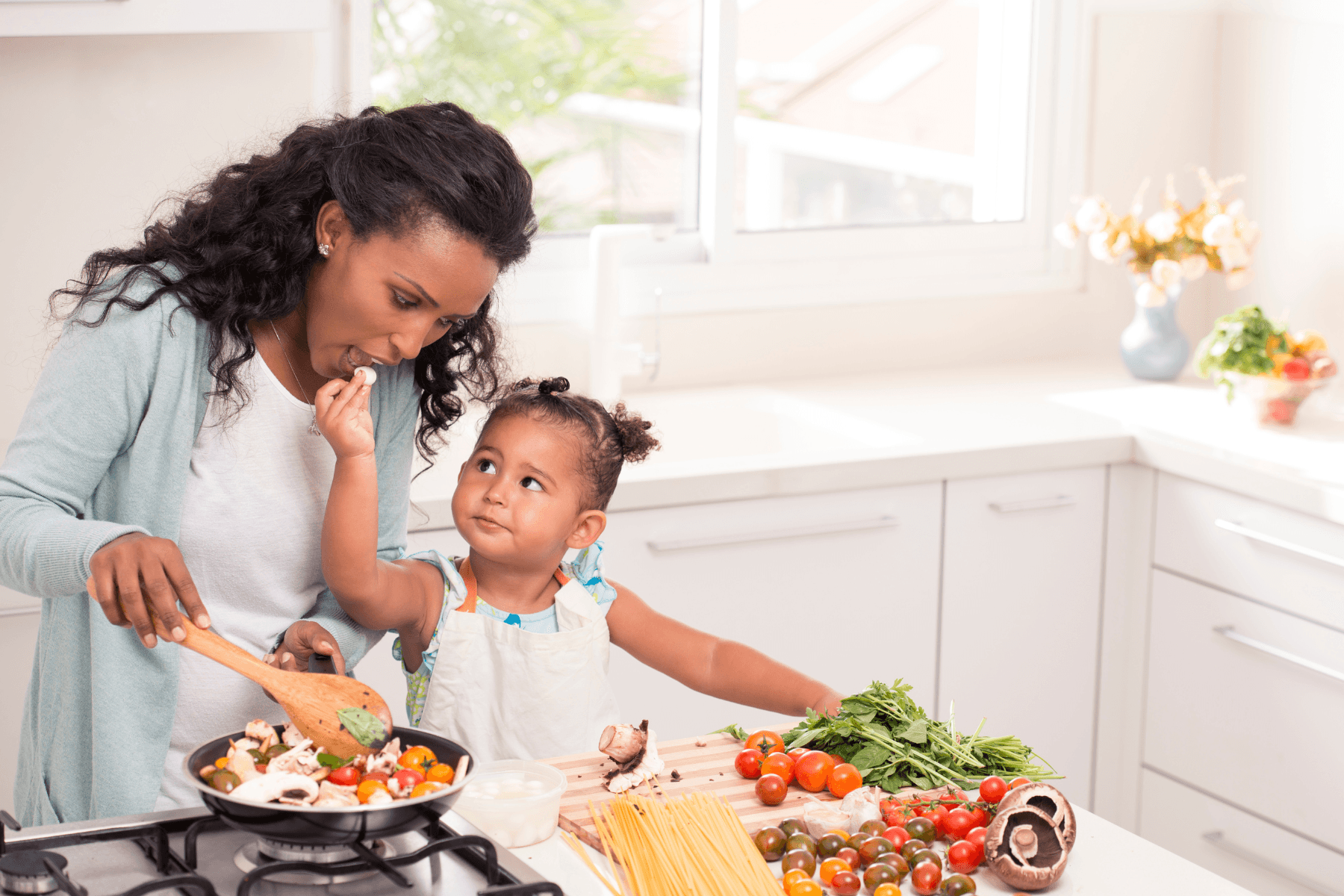 Cooking on a gas stove